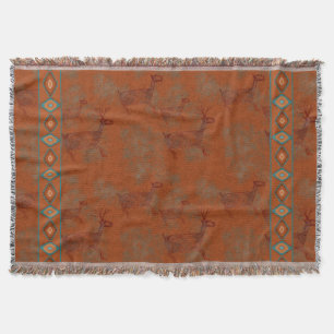 Southwest Canyons Petroglyphs Throw Blanket