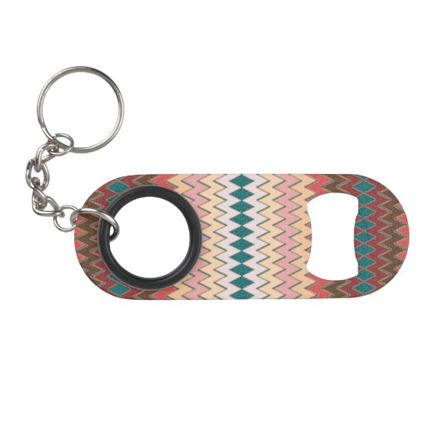 Southwest Chevron Zigzag Bottle Opener w/ Keychain (Front (Horizontal))