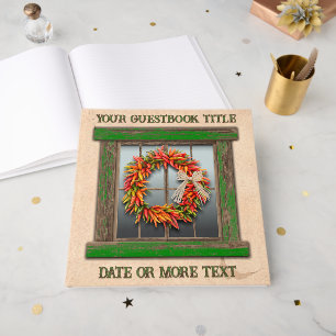 Southwest Chile Pepper Wreath Window Personalized  Guest Book