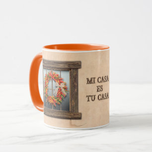 Southwest Chile Peppers Ristra Wreath Personalised Mug