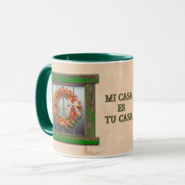 Southwest Chile Peppers Ristra Wreath Personalized Mug