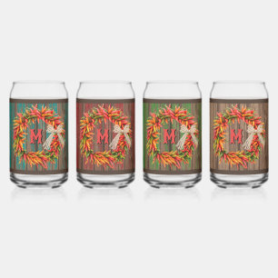 Southwest Chile Ristra Wreath Can Glass Set