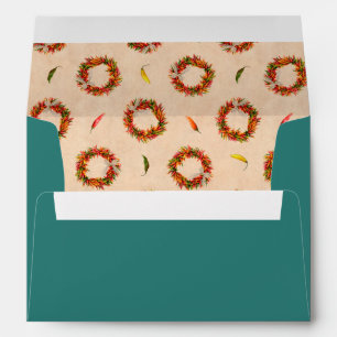 Southwest Chile Ristra Wreath Holiday Invitation Envelope