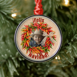 Southwest Chile Ristra Wreath Personalised Metal Tree Decoration