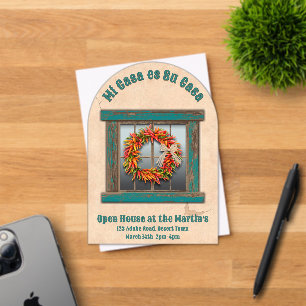 Southwest Chile Wreath Blue Window Personalised Acrylic Invitations