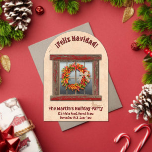 Southwest Chile Wreath Red Window Personalised Acrylic Invitations