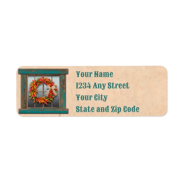 Southwest Chile Wreath Rustic Holiday Address (Front)
