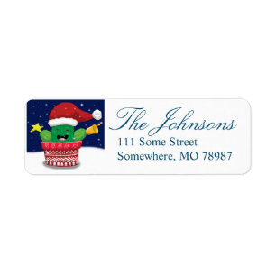 Southwest Christmas Cactus Return Address Labels