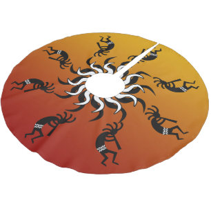 Southwest Christmas Dancing Kokopelli Brushed Polyester Tree Skirt