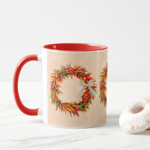 Southwest Colorful Festive Chile Ristra Wreath Mug