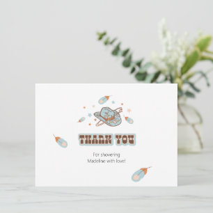 Southwest Cowboy Hat Birthday Blue Thank You Card