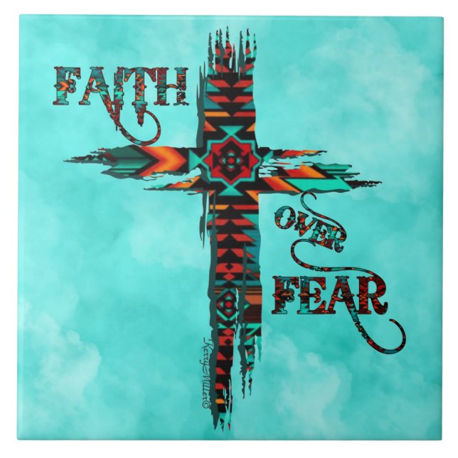 Southwest Cross Ceramic Tile (Front)