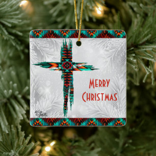 Southwest Cross Christmas Ornament