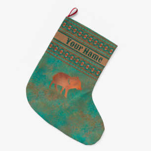 Southwest Cute Javelina Baby Personalised Large Christmas Stocking