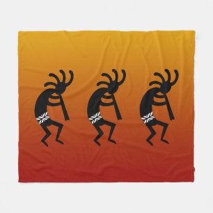 Southwest Dancing Kokopelli Desert Sunset Fleece Blanket