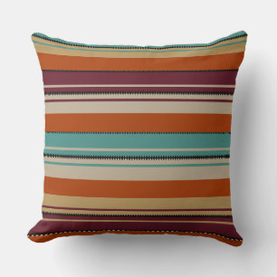 Southwest Decor Fall Shades Stripes  Cushion