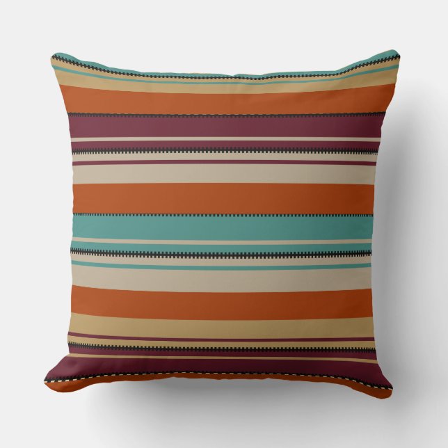 Southwest Decor Fall Shades Stripes  Cushion (Front)