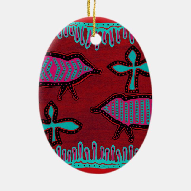 Southwest Desert Animals Ceramic Tree Decoration (Back)