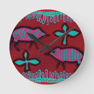 Southwest Desert Animals Round Clock