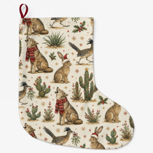 Southwest Desert Christmas Wildlife Wonder Large Christmas Stocking