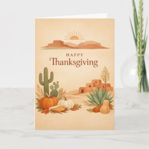 Southwest Desert Happy Thanksgiving Harvest Card