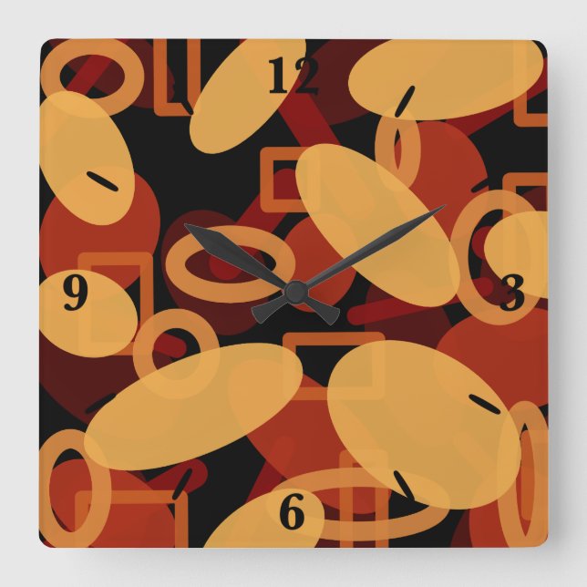 Southwest Desert Landscape Colours Abstract Art Square Wall Clock (Front)