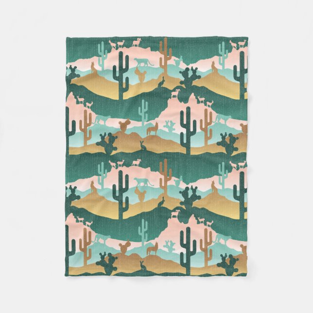 Southwest Desert Landscape Fleece Blanket (Front)