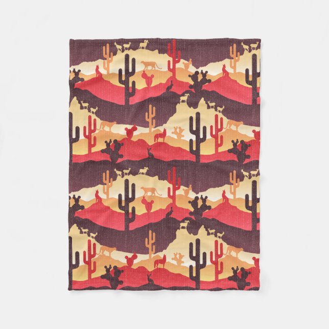 Southwest Desert Landscape Fleece Blanket (Front)