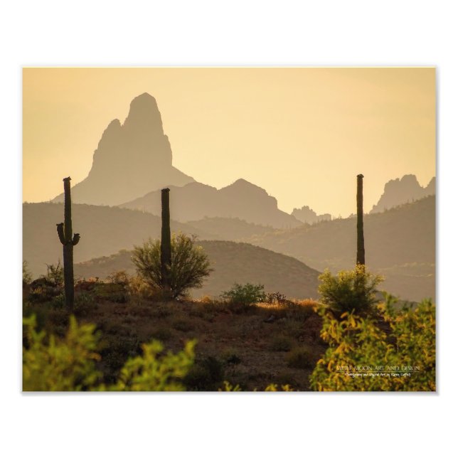 Southwest Desert Mountains Weaver's Needle Arizona Photo Print (Front)