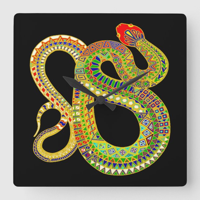 Southwest Desert Rattler Square Wall Clock (Front)
