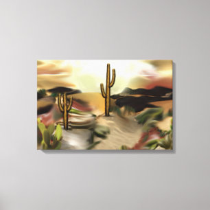 Southwest Desert Sunrise Abstract Art Canvas Print