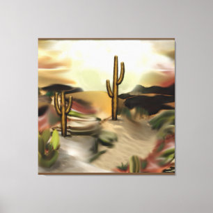 Southwest Desert Sunrise Abstract Art Canvas Print