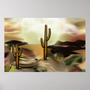 Southwest Desert Sunrise Abstract Art Poster