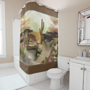 Southwest Desert Sunrise Abstract Art Shower Curtain
