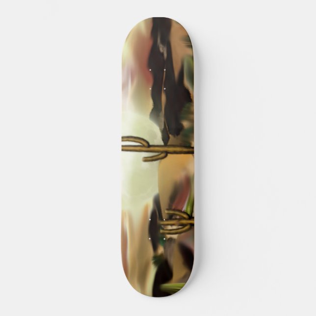 Southwest Desert Sunrise Abstract Art Skateboard (Front)