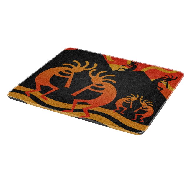 Southwest Desert Sunset Kokopelli Cutting Board (Corner)