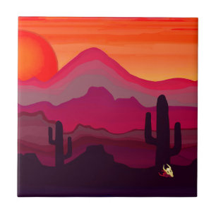 Southwest Desert Sunset Tile