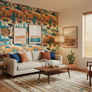 Southwest desert theme pattern wallpaper