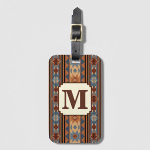 Southwest Design Adobe Gray Brown Tribal Pattern Luggage Tag