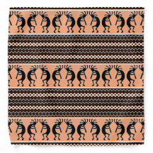 Southwest Design Aztec Kokopelli Pattern Bandanna