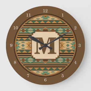 Southwest Design Green Brown Personalised Large Clock