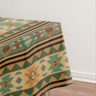 Southwest Design Green Brown Tan Tablecloth