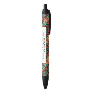 Southwest Design Turquoise Terracotta Monogram Black Ink Pen
