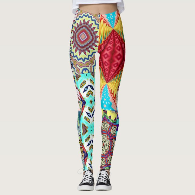 SOUTHWEST DESIGNER COLLAGE  LEGGINGS (Front)