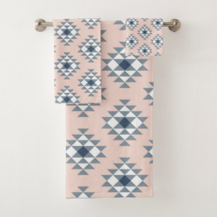 Southwest Diamond Pattern Blush Grey Bath Towel Set