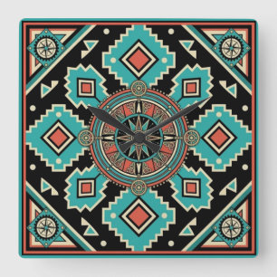 Southwest Directions Square Wall Clock