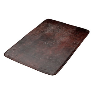 Southwest Faux Brown Leather Cowhide  Bath Mat