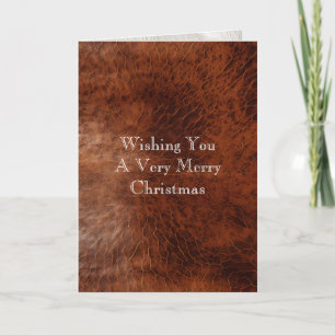Southwest Faux Brown Leather Cowhide  Card