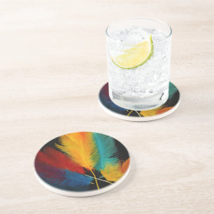 Southwest Feather Abstract Coaster