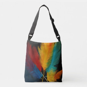 Southwest Feather Abstract Crossbody Bag